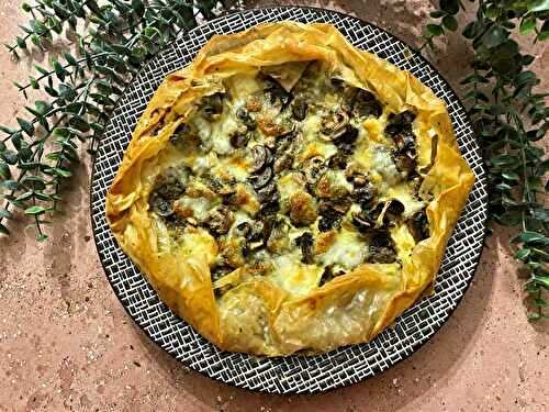 Tarte croustillante à la mozzarella et aux champignons de Cyril Lignac