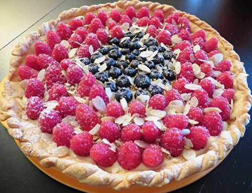 Tarte aux framboises et aux myrtilles