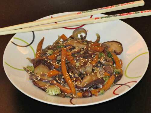 Wok de légumes aux champignons shiitake