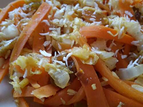 Chou et carottes en version salé-sucré et épicée !