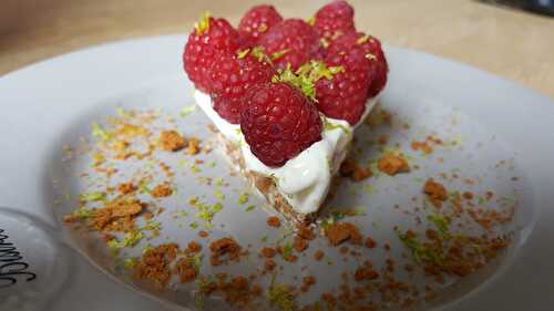 Un cheesecake plus light au citron vert et à la framboise