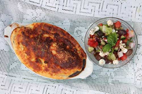 Aubergine farcie façon moussaka - salade grecque - Grèce (2) LaCrète Chania et ses environs