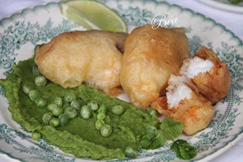 Beignets de lotte et purée de pois à la menthe