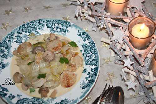 Blanquette de boudin blanc aux endives et à la bière