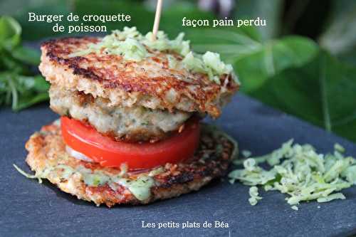 Burger de croquette de poisson façon pain perdu