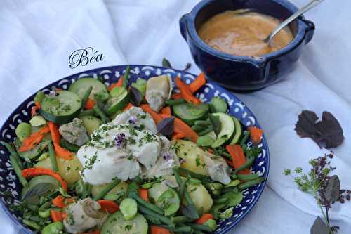 Cabillaud, légumes vapeur et sauce rouille comme à Marseille