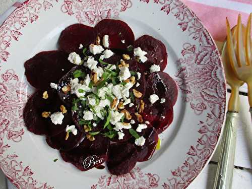 Carpaccio de betteraves rouges au féta