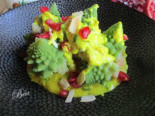 Chou romanesco sauce coco curry