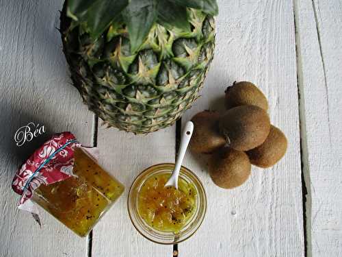 Confiture ananas, kiwi et gingembre - Les petits plats de Béa