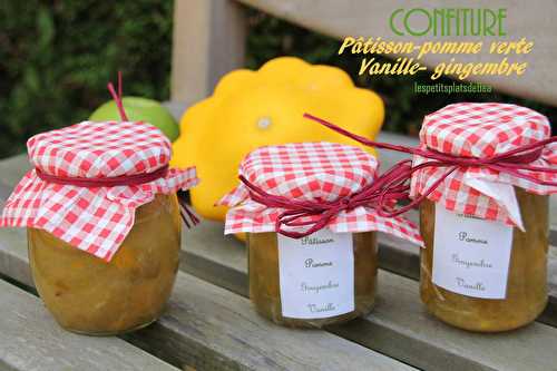 Confiture patisson, pomme verte, gingembre vanille