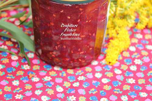 Confiture pêches framboises