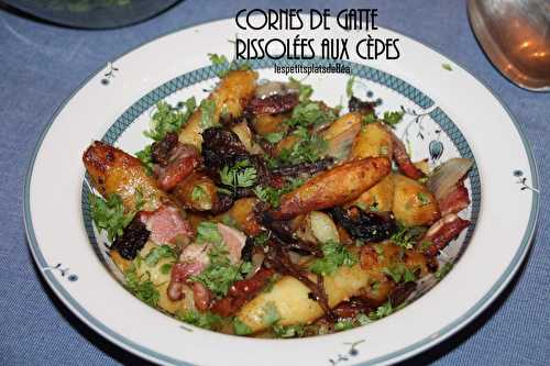 Cornes de gatte rissolées aux cèpes