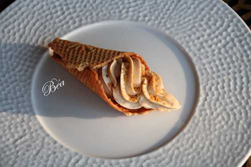 Cornet de dunkerquoise à la crème aux spéculoos et au genièvre