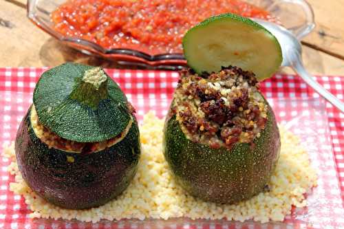 Courgettes farcies au boeuf et aux tendres perles