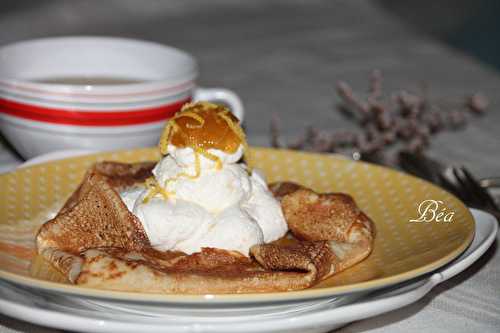 Crêpe à la bière façon mont blanc à la bergamote