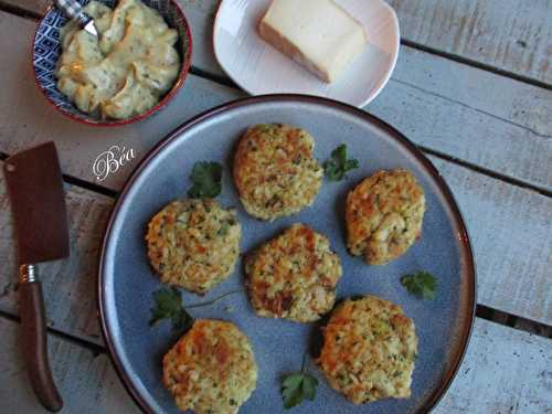 Croquettes de chou fleur au Saint Nectaire sauce mayonnaise au citron et aux fines herbes