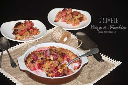 Crumble au coing et aux framboises