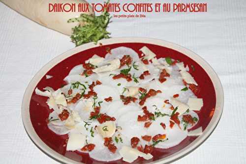 Daïkon aux tomates confites et au parmesan