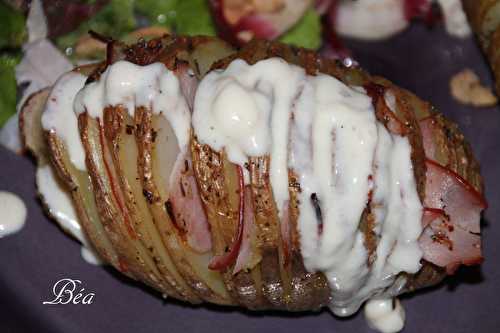 Duo de patates kasselback au bacon sauce maroilles - Les petits plats de Béa