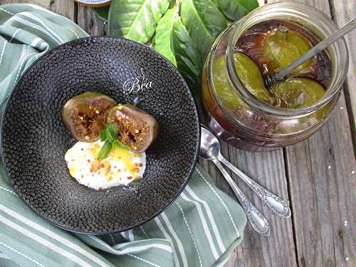Figues à l'eau de vie pour entre autre un dessert grec - Les petits plats de Béa