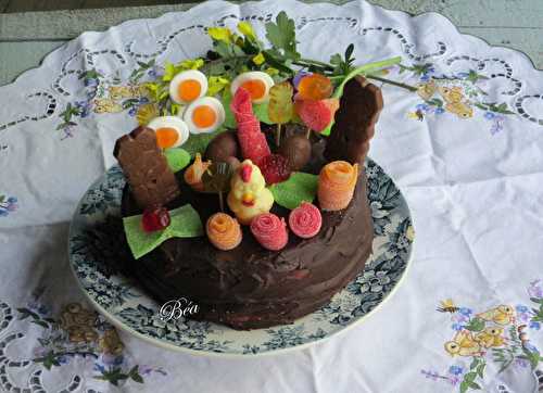 Gâteau au chocolat chasse aux oeufs