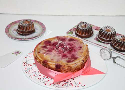 Gâteau de fromage blanc aux framboises