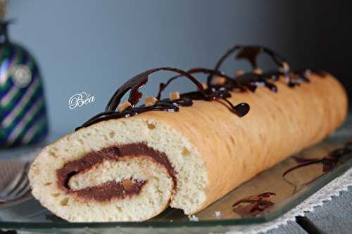 Gâteau roulé au chocolat et caramel