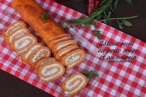 Gâteau roulé au pesto rouge et au boursin