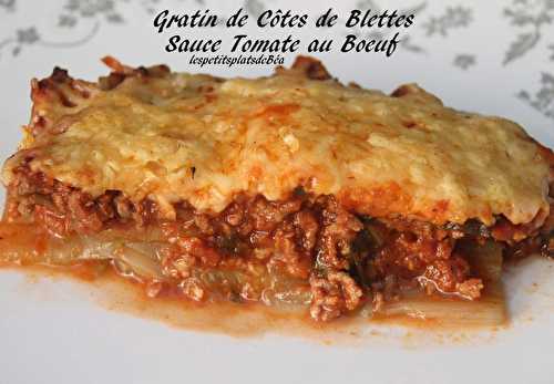 Gratin de côtes de blettes sauce tomate au boeuf