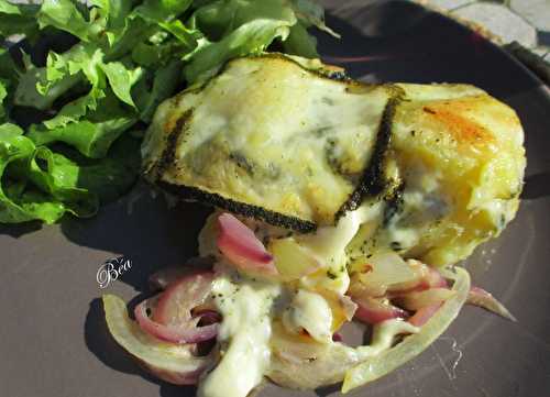 Gratin de pommes de terre à la raclette à l'ail des ours