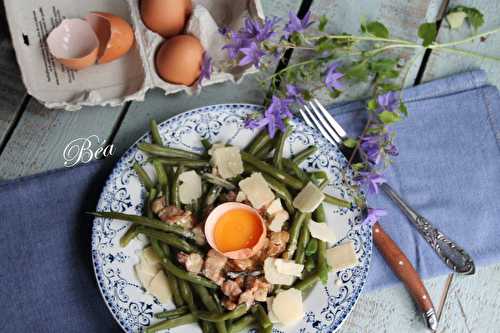 Haricots verts à la carbonara