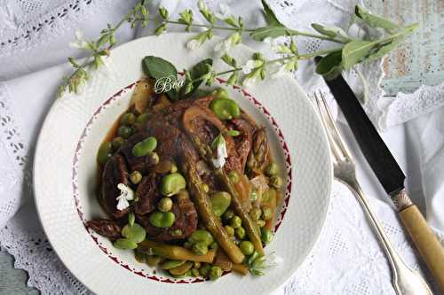 Jarret de veau printanier au cidre et à la sauge