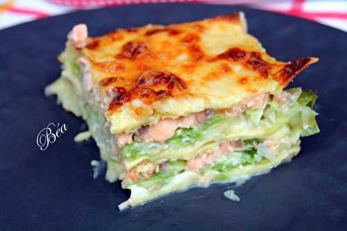 Lasagne au chou pointu et au saumon