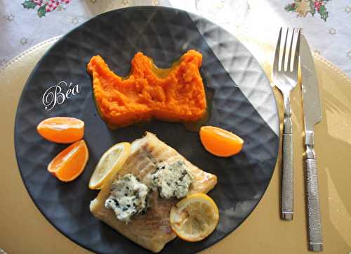 Lieu jaune au beurre d'algues et purée de carottes à la clémentine