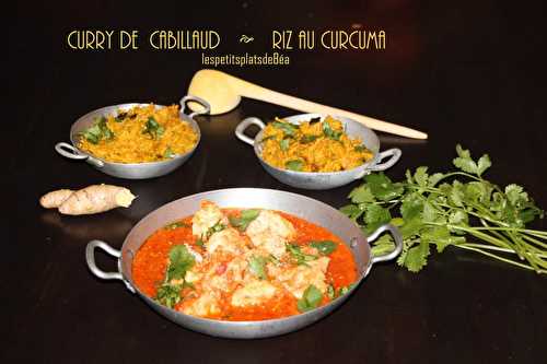 Lieu Jaune au curry, riz épicé