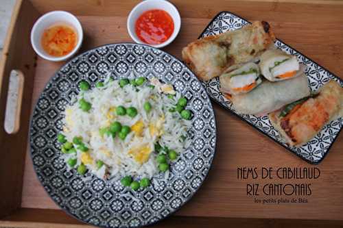 Nems de cabillaud, riz cantonais - Les petits plats de Béa