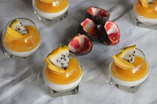 Panna cotta fruit de la passion et mangue