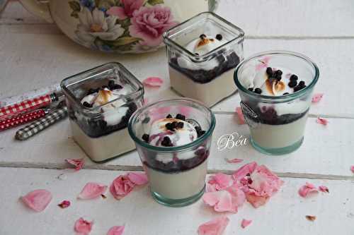 Panna cotta vanille myrtilles meringuée