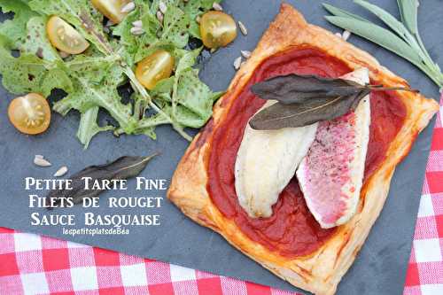 Petite tarte fine aux rougets et sauce basquaise