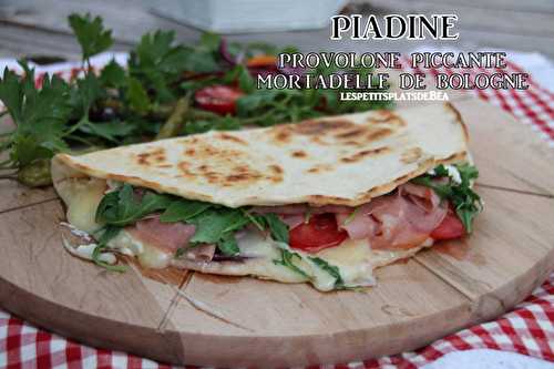Piadine au provolone piccante et mortadelle de Bologne- Battle food # 47