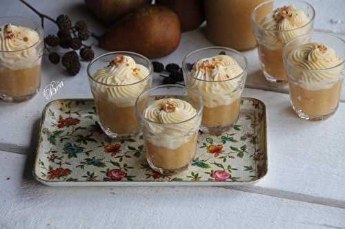 Pots de poires au caramel beurre salé et crème mousseline