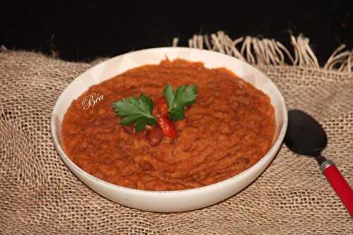 Purée de cocos roses et poivrons rouges