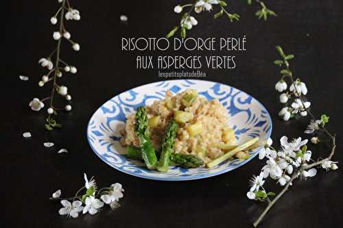 Risotto d'orge perlé aux asperges vertes