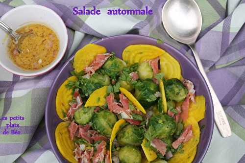 Salade aux choux de Bruxelles et à la betterave jaune