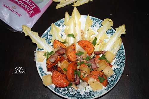 Salade barbucine aux patates douces roties et lardons  - Les petits plats de Béa