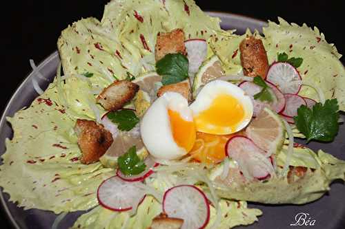 Salade castelfranco, radis primus, chou rave et citron zébré vinaigrette au miel