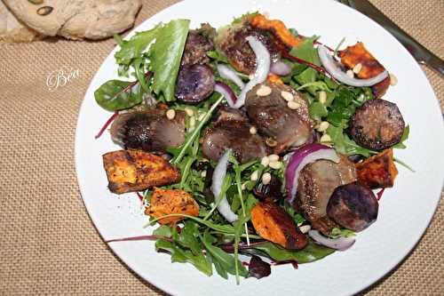 Salade de gésiers aux légumes rôtis