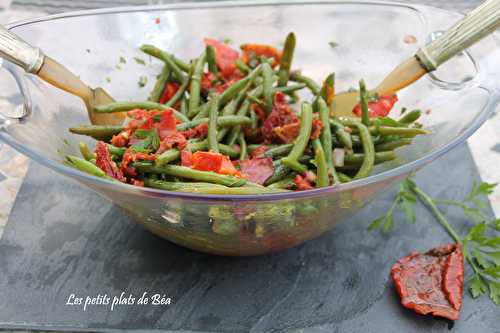 Salade de haricots verts aux tomates confites et au chorizo