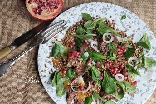 Salade de kasha et confit de canard