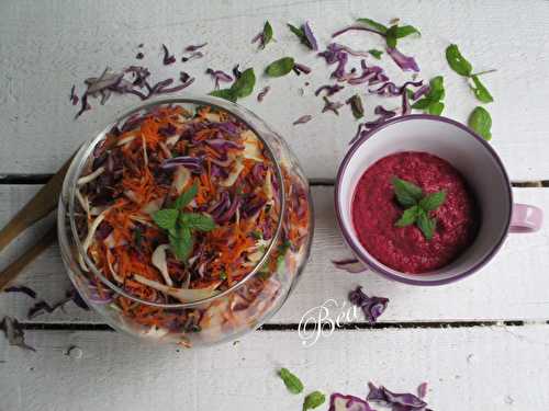 Salade de légumes râpés sauce à la betterave - Les petits plats de Béa